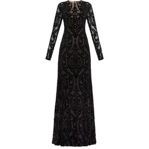 BCBGMAXAZRIA Selma Velvet Burnout Gown, Size XS